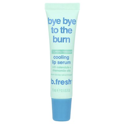 B.Fresh, Bye do oparzenia, chłodząca surowica wargowa, mięta, 0,5 fl oz (15 ml)