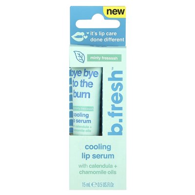 B.Fresh, Bye do oparzenia, chłodząca surowica wargowa, mięta, 0,5 fl oz (15 ml)