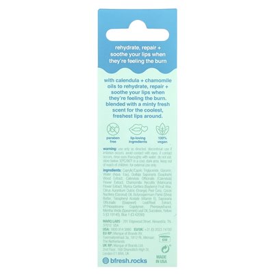 B.Fresh, Bye do oparzenia, chłodząca surowica wargowa, mięta, 0,5 fl oz (15 ml)