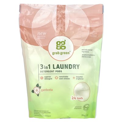 Growan Green, 3-w-1 pralni detergentowe, Gardenia, 24 obciążenia, 13,5 uncji (384 g) Growan Green, 3-w-1 pralni detergentowe, Gardenia, 24 obciążenia, 13,5 uncji (384 g)