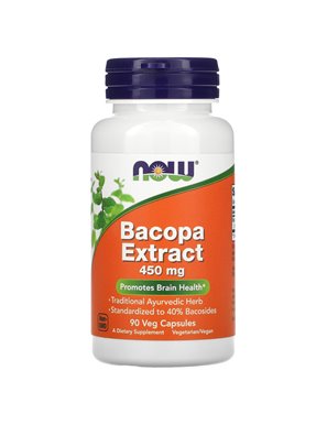 NOW Foods, Bacopa Extract, 450mg, 90 Vegetarian Capsules NOW Foods, Bacopa Extract, 450mg, 90 Vegetarian Capsules