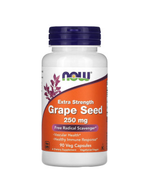NOW Foods, extra starker Traubenkernextrakt, 250 mg, 90 vegetarische Kapseln NOW Foods, extra starker Traubenkernextrakt, 250 mg, 90 vegetarische Kapseln
