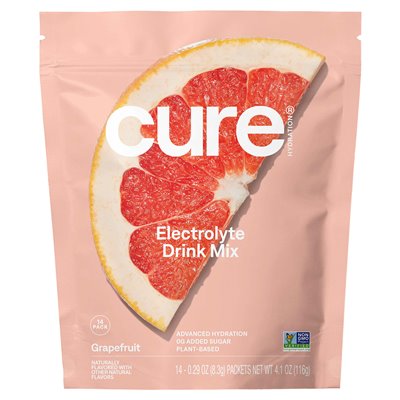 Cure Hydration, Hydrating Electrolyte Mix, Grapefruit, 14 Packets, 0.29 oz (8.3 g) Each