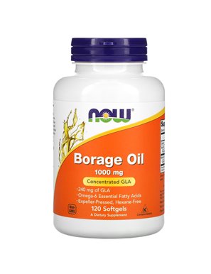NOW Foods, Olej Borago, Koncentracja GLA , 1000 mg, 120 Softgeli