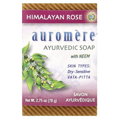 Auromere, ajurwedyjskie mydło barowe z Neem, Himalajan Rose, 2,75 uncji (78 g)