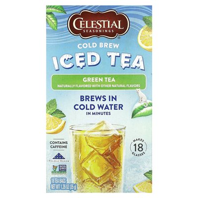 Felestial Spices, Cold Brew Iced Tea, Green Tea, 18 Tea Bags, 1.26 oz (35 g)