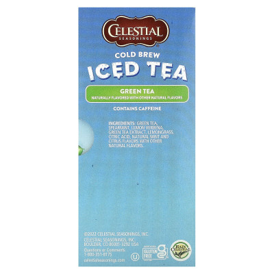 Felestial Spices, Cold Brew Iced Tea, Green Tea, 18 Tea Bags, 1.26 oz (35 g)