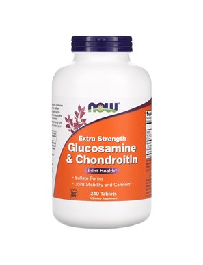 NOW Foods, Glucosamine & Chondroitin, Extra Strength, 240 Tablets NOW Foods, Glucosamine & Chondroitin, Extra Strength, 240 Tablets