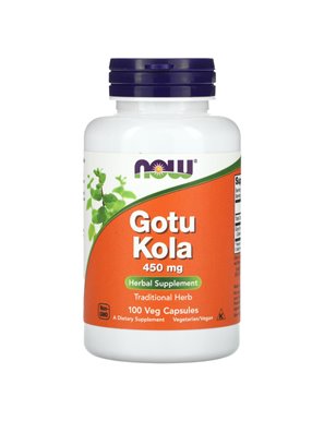 NOW Foods, Gotukola, 450 mg, 100 Vegetarian Capsules NOW Foods, Gotukola, 450 mg, 100 Vegetarian Capsules