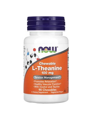 NOW Foods, Chewable L-Theanine, 100 mg, 90 Chewables