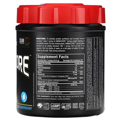Allmax, Aminocore ™ BCAA, Blue Raspberry, 2,1 funta (945 g) Allmax, Aminocore ™ BCAA, Blue Raspberry, 2,1 funta (945 g)