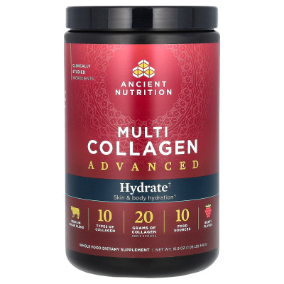 Starożytne odżywianie, Multi Collagen Advanced, Hydrate, Berry, 16,9 uncji (480 g)