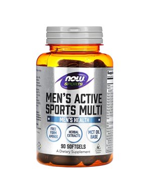 NOW Foods, Sporty, Męski Aktywny Wieloskładnikowy, 90 Softgeli