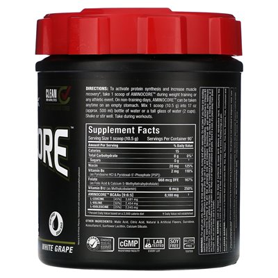 Allmax, Aminocore ™ BCAA, White Grape, 2,1 funta (945 g)