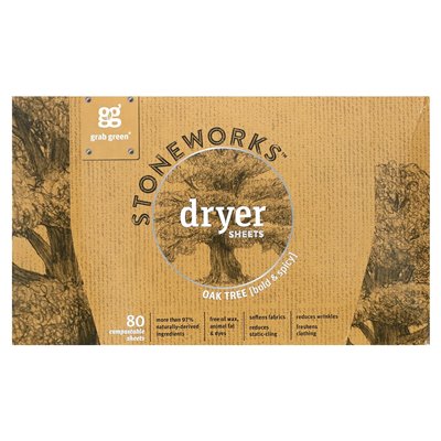 Grab Green, Stoneworks, Dryer Sheets, Oak Tree, 80 Compostable Sheets Grab Green, Stoneworks, Dryer Sheets, Oak Tree, 80 Compostable Sheets