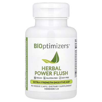 Bioptymizatory, Herbal Power Flush, 90 czapek wegetariańskich Bioptymizatory, Herbal Power Flush, 90 czapek wegetariańskich