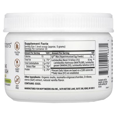 Bioptymiatory, przełom mikrobiomu, prebiotyki + probiotyki + postbiotyki, wegetariańska wanilia, 5,29 uncji (150 g)