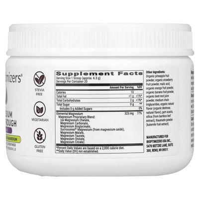 Bioptymiatory, przełom magnezu, Punch Fruit, 4,4 uncji (126 g) Bioptymiatory, przełom magnezu, Punch Fruit, 4,4 uncji (126 g)