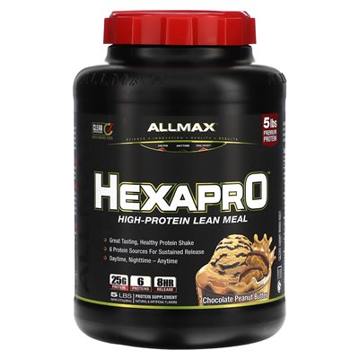 Allmax, Hexapro ™, High Protein Lean Mose, czekoladowe masło orzechowe, 5 funtów (2,27 kg)