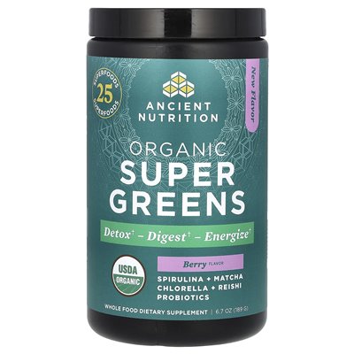 Starożytne odżywianie, organiczne super zielenie, Berry, 6,7 uncji (189 g)