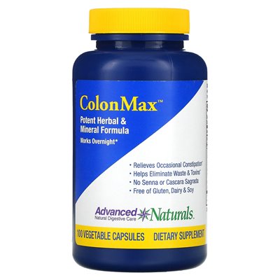Advanced Naturals, Colonmax, potężna formuła ziołowa i mineralna, 100 kapsułek warzywnych