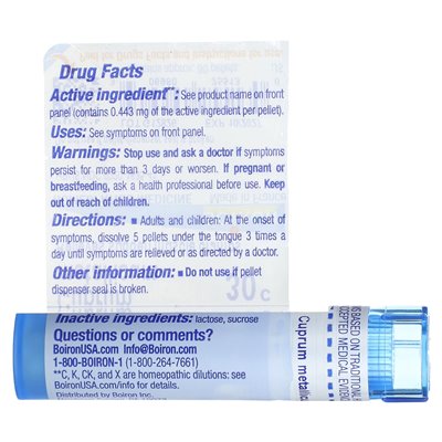 Boiron, Cuprum Metallicum, 30C, Approx 80 Pellets Boiron, Cuprum Metallicum, 30C, Approx 80 Pellets