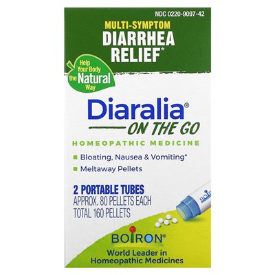 Boiron, Diaralia On The Go, 2 Portable Tubes, Approx. 80 Pellets Each Boiron, Diaralia On The Go, 2 Portable Tubes, Approx. 80 Pellets Each