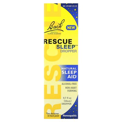 Bach, oryginalne środki zaradcze kwiatów, kroplowanie ratownicze, naturalna pomoc snu, 0,7 fl oz (20 ml)