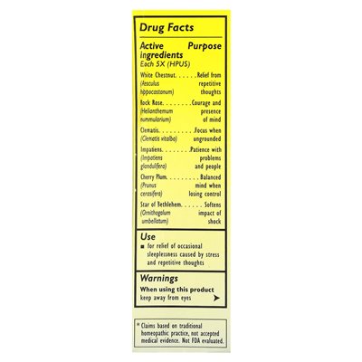 Bach, oryginalne środki zaradcze kwiatów, kroplowanie ratownicze, naturalna pomoc snu, 0,7 fl oz (20 ml)