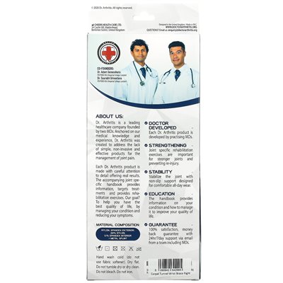Doktor Arthritis, nadgarstek nadgarstka i podręcznik, po prawej, czarny, 1 Brace