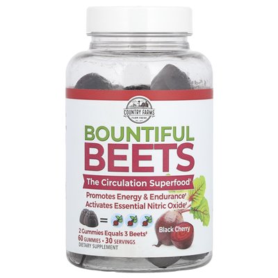Country Farms, reichlich Rübengummi, schwarze Kirsche, 60 Gummis