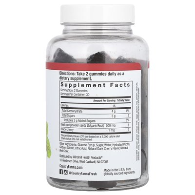 Country farms, abundant beet gums, black cherry, 60 gums