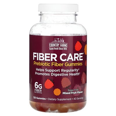 Country Farms, Fiber Optic Care, Präbiotische Gummibärchen, gemischte Früchte, 120 Gummibärchen