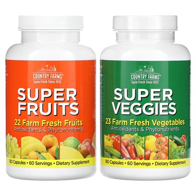 Country Farms Super Fruits & Vegetables 2 Packs 180 Capsules
