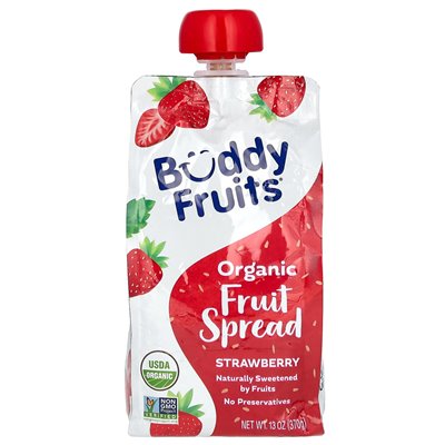 Owoce Buddy, Organic Fruit Creat, Truskawka, 13 uncji (370 g)