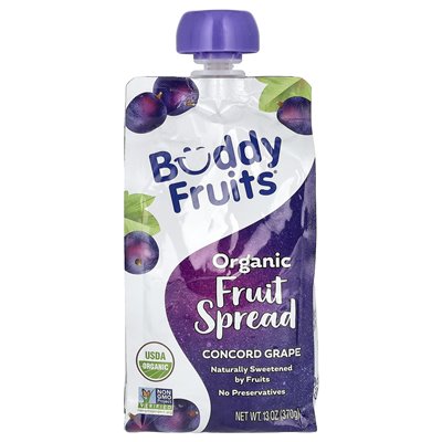 Owoce Buddy, Organiczne rozprzestrzenianie się owoców, winogrona Concord, 13 uncji (370 g)