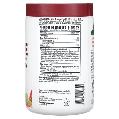 Farms Country, Super Cleanse, Berry, 9,88 uncji (280 g) Farms Country, Super Cleanse, Berry, 9,88 uncji (280 g)