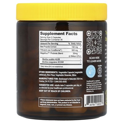 Naturals, Propolis für eine gesunde Darmflora, 60 Gemüsekapseln