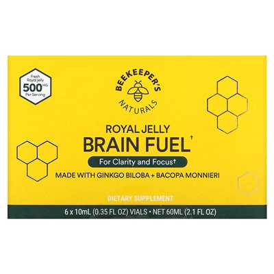 Naturals, Royal Jelly Brain Fuel, 6 fiolek, 0,35 fl oz (10 ml)