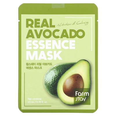 Farmstay, Real Avocado Essence Beauty Mask, 1 arkusz, 0,78 fl oz (23 ml) Farmstay, Real Avocado Essence Beauty Mask, 1 arkusz, 0,78 fl oz (23 ml)