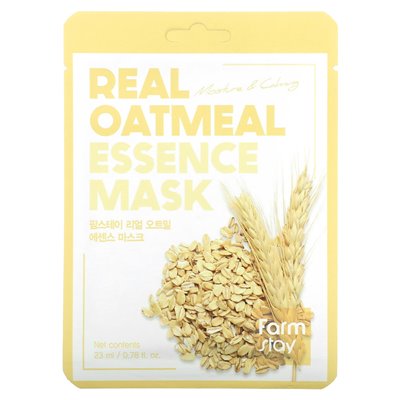 Farmstay, Real Oatmeal Essence Beauty Mask, 1 arkusz, 0,78 fl oz (23 ml)