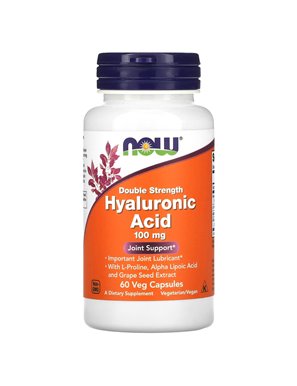 NOW Foods, Hyaluronic Acid, Double Strength, 100mg, 60 Vegetarian Capsules NOW Foods, Hyaluronic Acid, Double Strength, 100mg, 60 Vegetarian Capsules