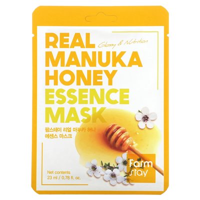 Farmstay, Real Manuka Honey Essence Beauty Mask, 1 arkusz, 0,78 fl oz (23 ml)