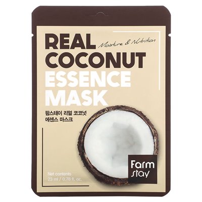 Farmstay, Real Coconut Essence Beauty Mask, 1 arkusz, 0,78 fl oz (23 ml)