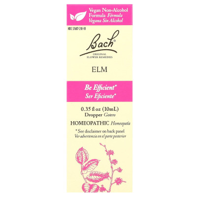 Bach, oryginalne środki zaradcze kwiatów, wiąz, 0,35 fl oz (10 ml)