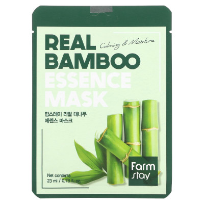 Farmstay, Real Bamboo, Essence Beauty Mask, 1 arkusz, 0,78 fl oz (23 ml) Farmstay, Real Bamboo, Essence Beauty Mask, 1 arkusz, 0,78 fl oz (23 ml)