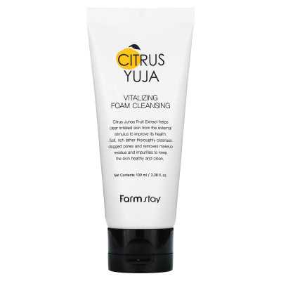 FarmStay, Citrus Yuja, Vitalizing Cleansing Foam, 3.38 fl oz (100 ml)