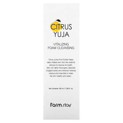 FarmStay, Citrus Yuja, Vitalizing Cleansing Foam, 3.38 fl oz (100 ml)