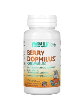 NOW Foods, Berry Dophilus, Kinder, 2 Milliarden, 60 Kautabletten NOW Foods, Berry Dophilus, Kinder, 2 Milliarden, 60 Kautabletten