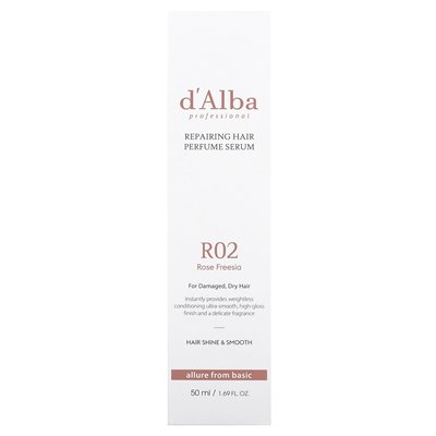 D'Aba, profesjonalny, naprawa serum z perfumami włosów, R02 Rose Freesia, 1,69 fl oz (50 ml)